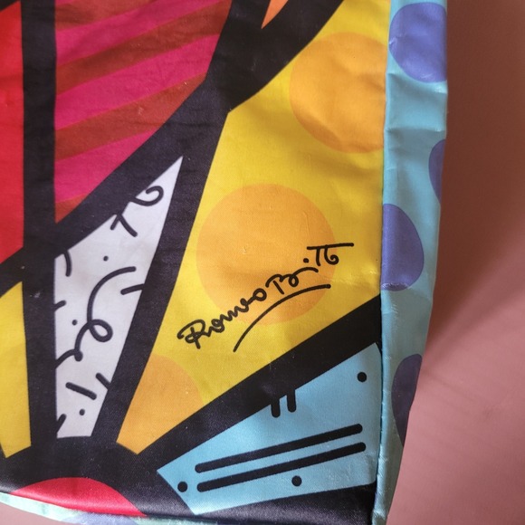 Romero Britto Tote Bag A New Day Heart Shoulder Bag Artist Large Carry On Purse - Picture 4 of 8